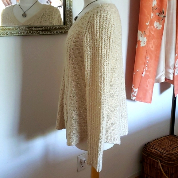 Moth for Anthropologie A-Line Cream Sweater with Zipper Size Small - Picture 4 of 13
